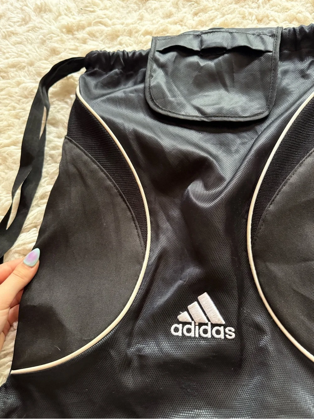 Adidas Black Drawstring Gym Bag
